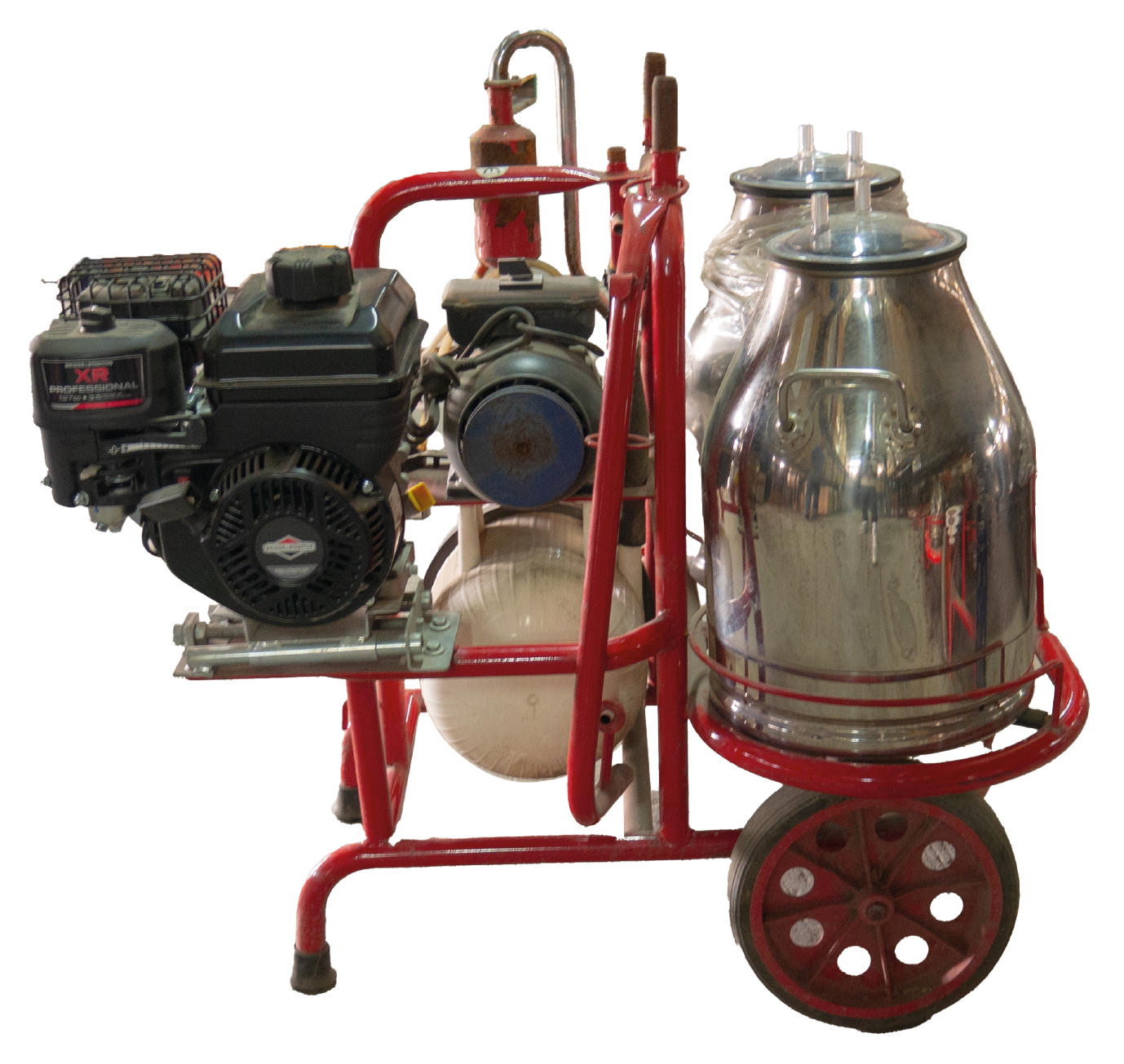 Maquina ordeñadora doble 2x30lt c/m-330cc-cap 350lt x min 110v 60hz